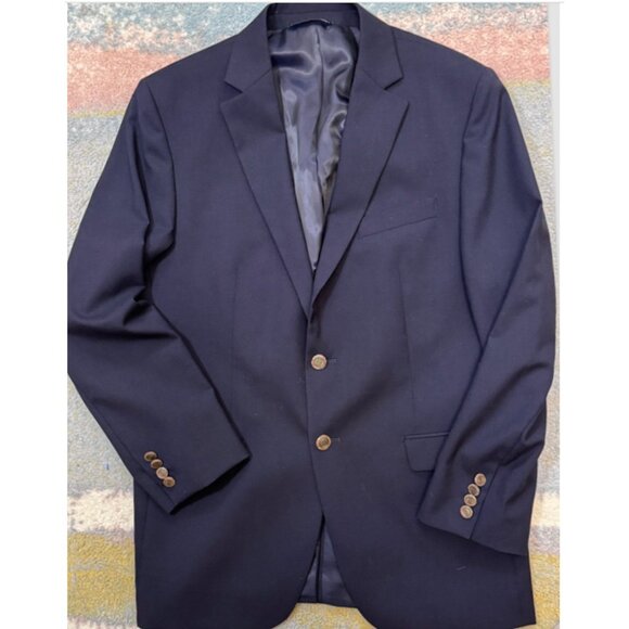 Simon Spurr Mens Navy Wool Valero 42R 2-Button Sport Coat Jacket Blazer Academia - Picture 6 of 16